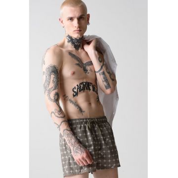 Pantaloni scurti de baie cu model in carouri