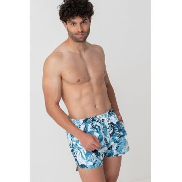 Pantaloni scurti de baie cu model si buzunare