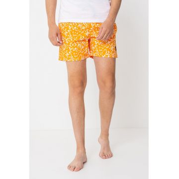 Pantaloni scurti de baie cu model si buzunare laterale