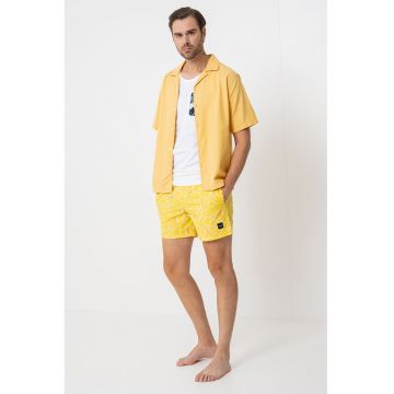 Pantaloni scurti de baie cu model si buzunare laterale