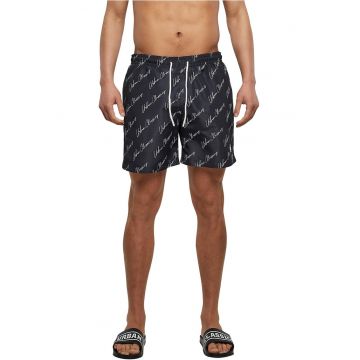 Pantaloni scurti de baie cu model si buzunare laterale