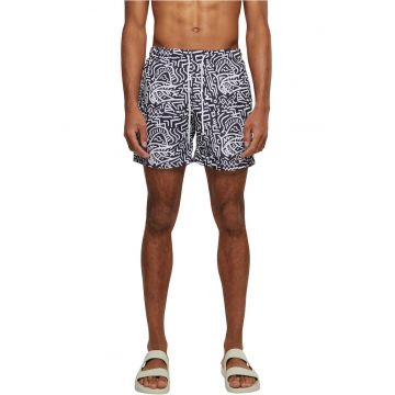 Pantaloni scurti de baie cu model si buzunare laterale