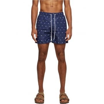 Pantaloni scurti de baie cu model si buzunare laterale