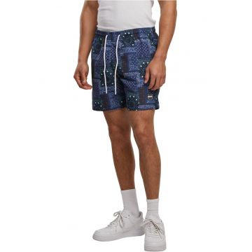 Pantaloni scurti de baie cu model si buzunare laterale