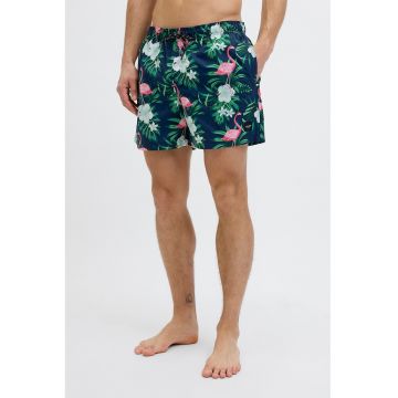 Pantaloni scurti de baie cu model si buzunare laterale