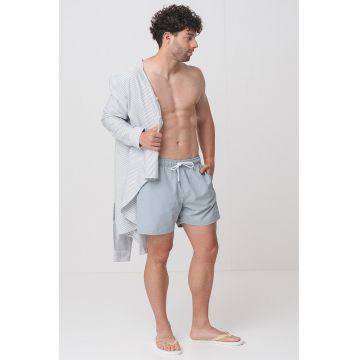 Pantaloni scurti de baie cu snur de ajustare si detaliu logo