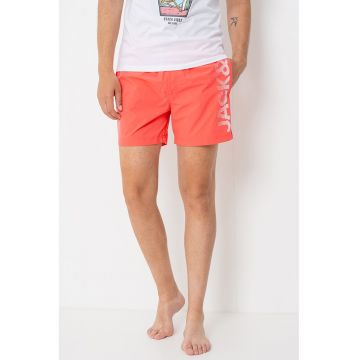 Pantaloni scurti de baie cu snur de ajustare si logo