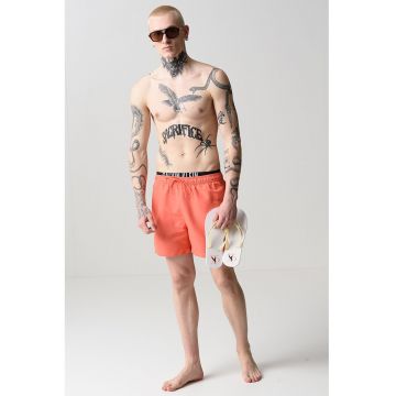 Pantaloni scurti de baie cu snur si banda logo