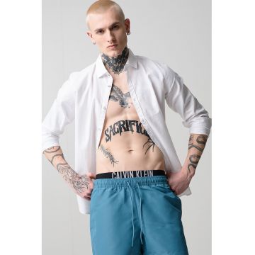 Pantaloni scurti de baie cu snur si banda logo