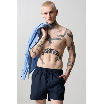 Pantaloni scurti de baie cu snur si banda logo laterala