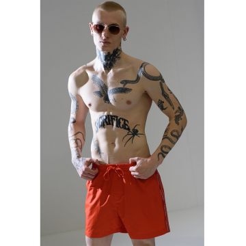 Pantaloni scurti de baie cu snur si banda logo laterala