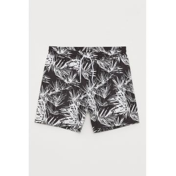 Pantaloni scurti de baie cu snururi si imprimeu