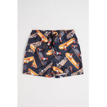 Pantaloni scurti de baie cu talie ajustabila si model