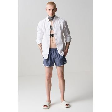 Pantaloni scurti de baie cu talie elastica si buzunare