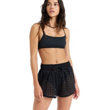 Pantaloni scurti de plaja din bumbac cu snur in talie