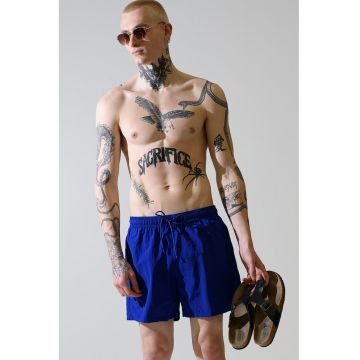 Pantaloni sucrti de baie cu snururi si model uni