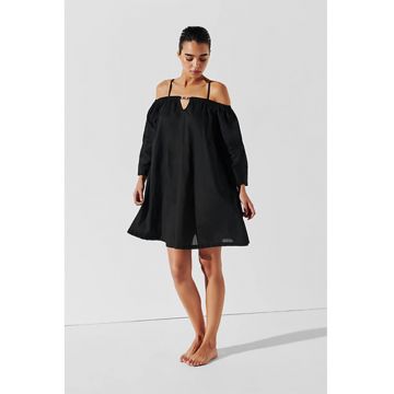 Rochie de plaja din bumbac cu decupaje pe umeri