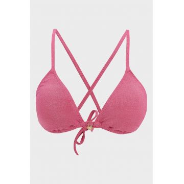 Sutien de baie cu aspect stralucitor si bretele incrucisate