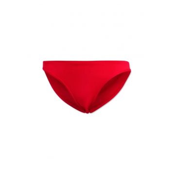 Costum de baie dama -  slip de plaja - rosu - material reciclat - talie elastica -