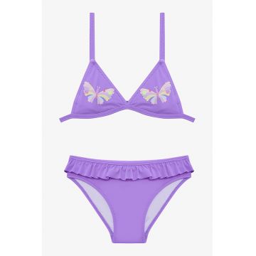 Costum de baie din doua piese cu volane
