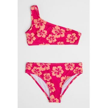 Costum de baie in doua piese cu model floral