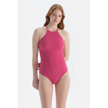 Costum de baie intreg cu bretele impletite