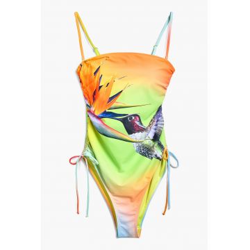 Costum de baie intreg cu model tropical