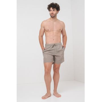 Pantaloni scurti de baie cu snur de ajustare si buzunare laterale