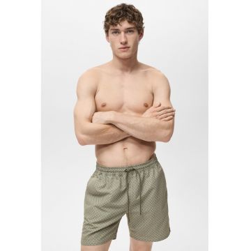Pantaloni scurti de baie cu snur de ajustare si model