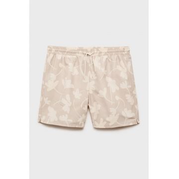 Pantaloni scurti de baie cu snur de ajustare si model floral