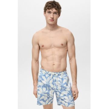 Pantaloni scurti de baie cu snur de ajustare si model