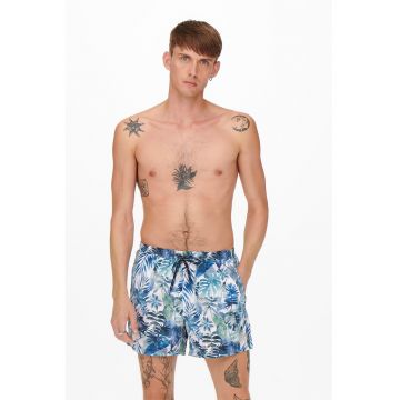 Pantaloni scurti de baie regular fit cu imprimeu tropical