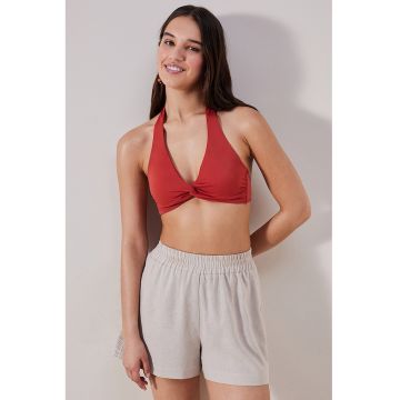 Pantaloni scurti de plaja din amestec de in