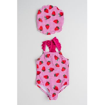 Set de costum de baie intreg cu model si bandana - 2 piese