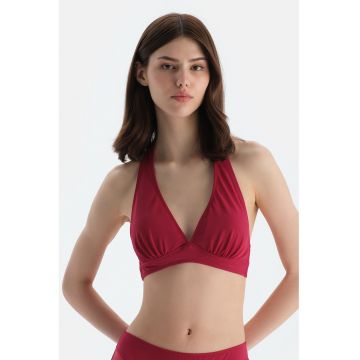 Sutien de baie cu burete si decolteu halter