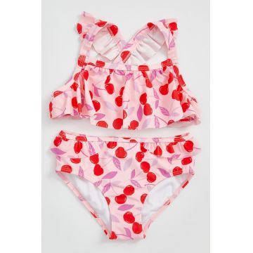 Costum de baie in doua piese cu model cu fructe