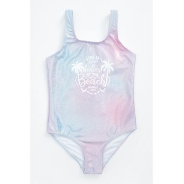 Costum de baie intreg cu imprimeu text