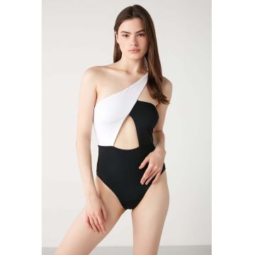Costum de baie intreg cu model colorblock