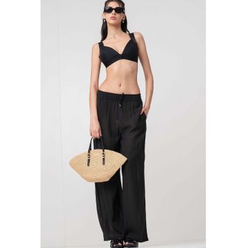 Pantaloni relaxed fit cu snur in talie