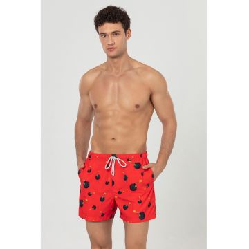 Pantaloni scurti de baie cu buzunare si model