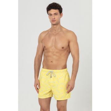 Pantaloni scurti de baie cu buzunare si model