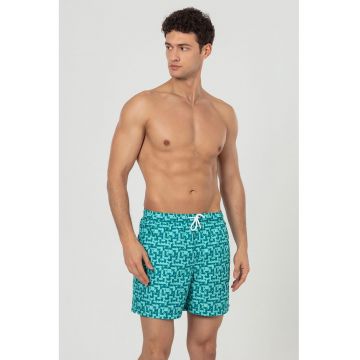 Pantaloni scurti de baie cu buzunare si snur