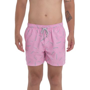 Pantaloni scurti de baie cu model si snur
