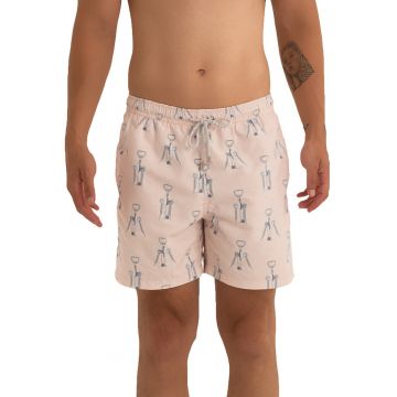 Pantaloni scurti de baie cu model si snur
