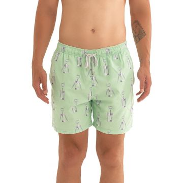 Pantaloni scurti de baie cu model si snur