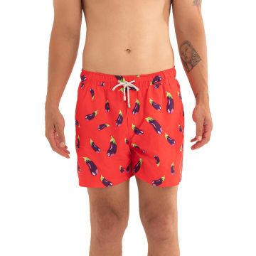 Pantaloni scurti de baie cu model si snur