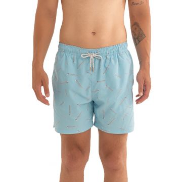 Pantaloni scurti de baie cu model si snur
