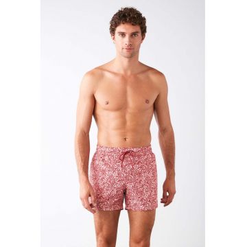 Pantaloni scurti de baie cu snur si model floral
