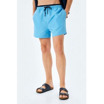 Pantaloni scurti de baie cu talie contrastanta