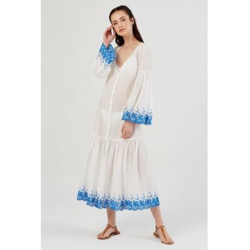 Rochie cu broderie si decolteu in V